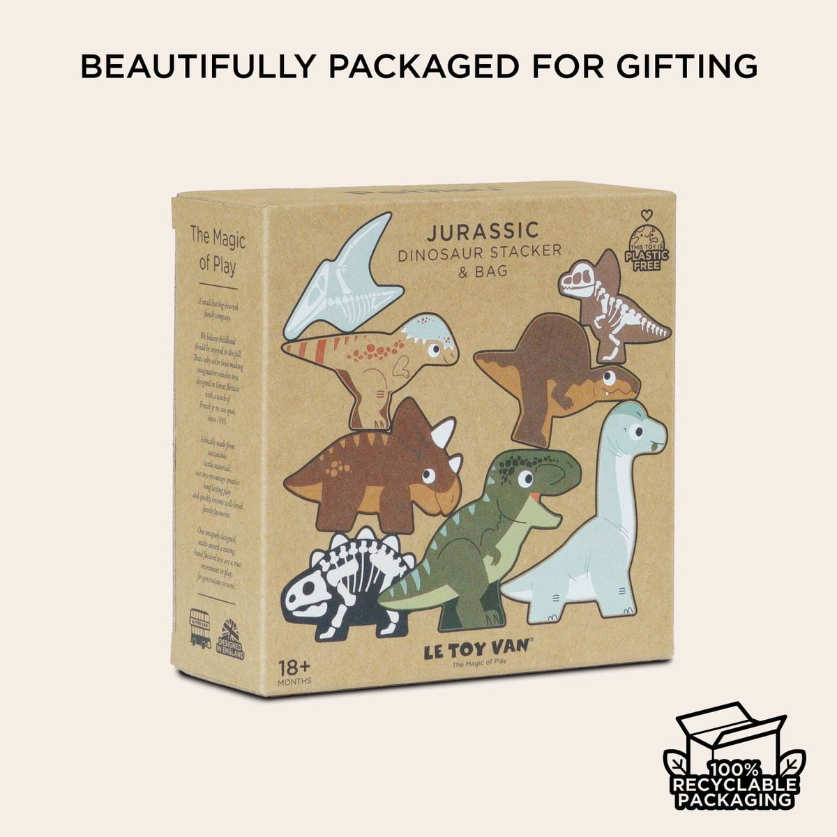 Jurassic Stacking Dinosaurs & Bag Le Toy Van Lil Tulips
