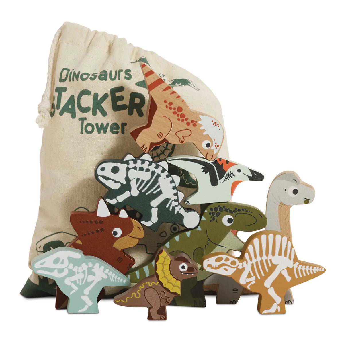Jurassic Stacking Dinosaurs & Bag Le Toy Van Lil Tulips