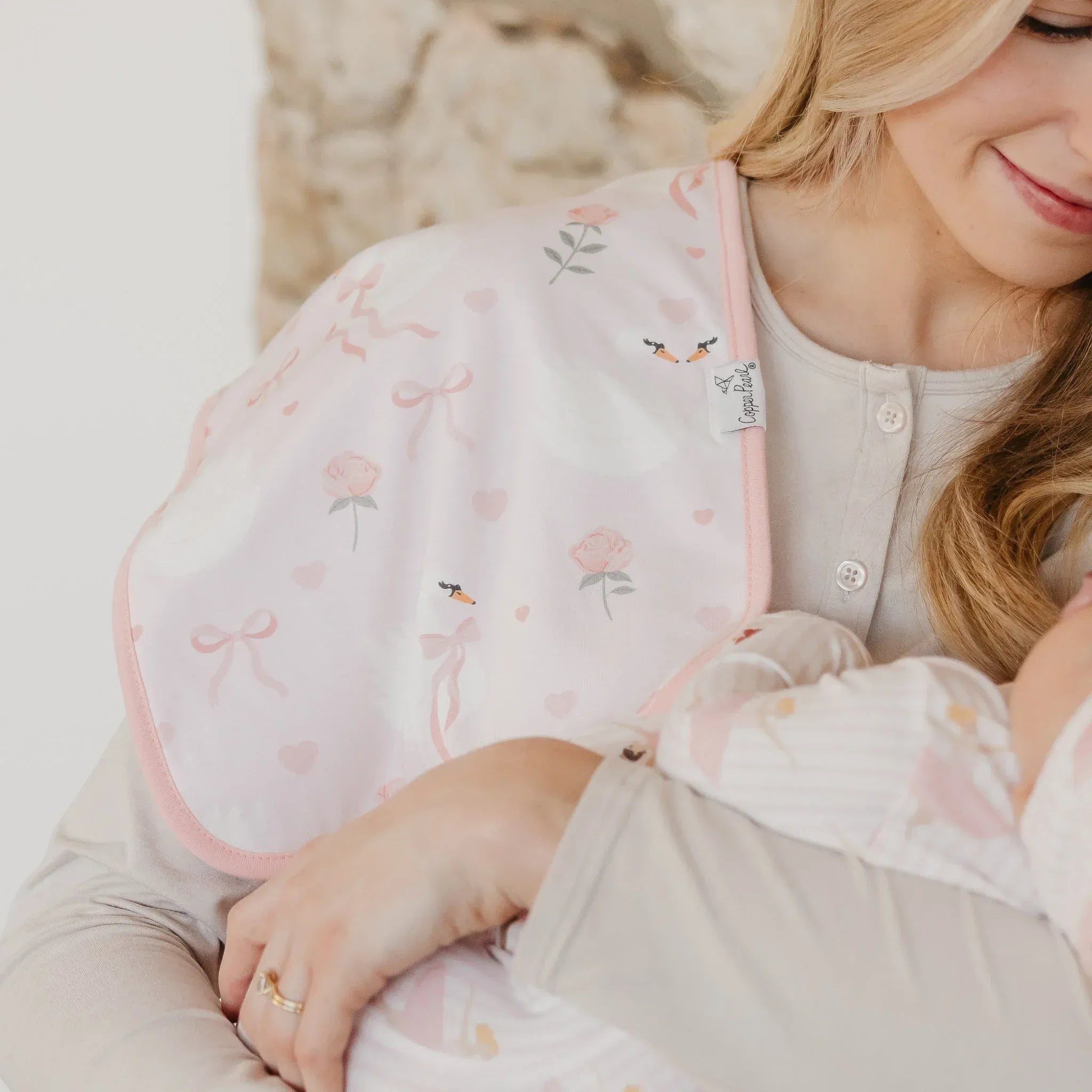 Katerina Burp Cloth Set Copper Pearl Lil Tulips