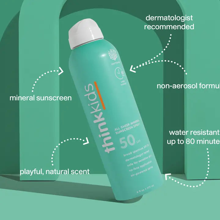 Kids All Sheer Mineral Sunscreen Spray - SPF 50 Think Baby Lil Tulips