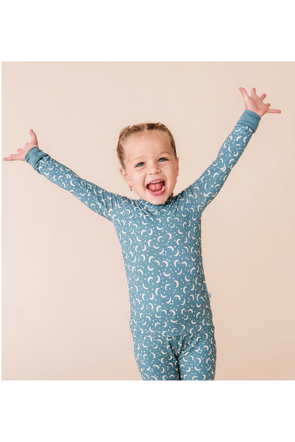 Kids Bamboo Pajamas - Love You To the Moon Bird & Bean Lil Tulips