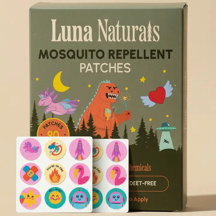 Kids Mosquito Repellent Patches - Citronella and Peppermint - 90 Pack Luna Naturals Lil Tulips
