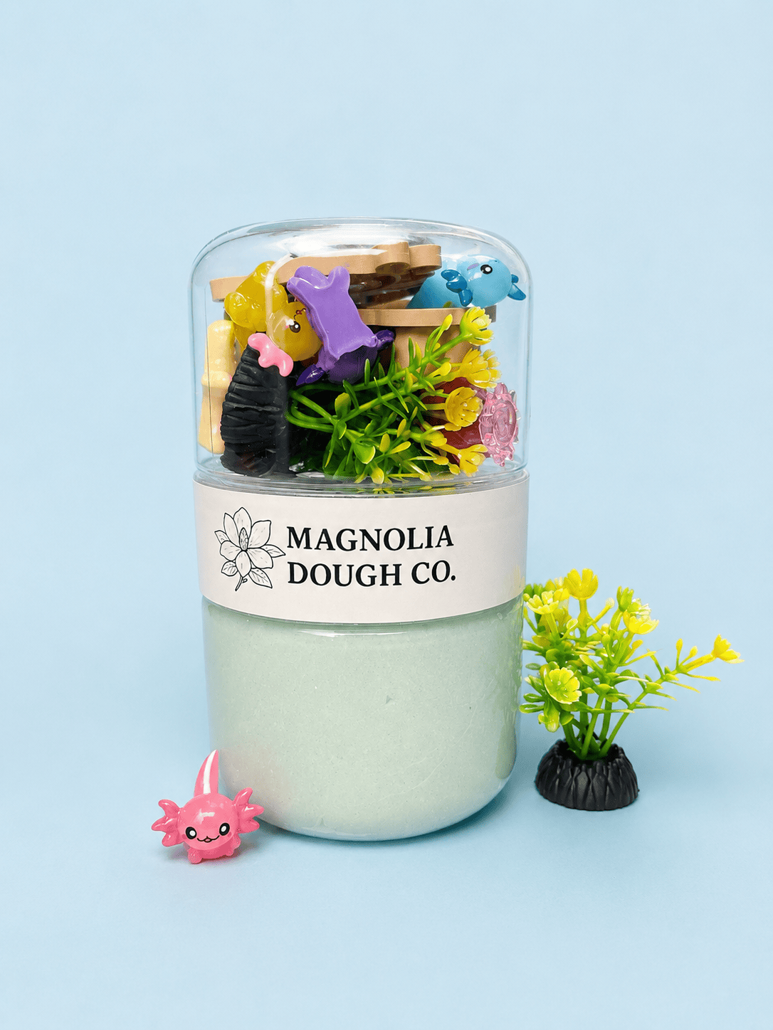 Kids Sensory Play Dough Jar - Axolotl Magnolia Dough Lil Tulips