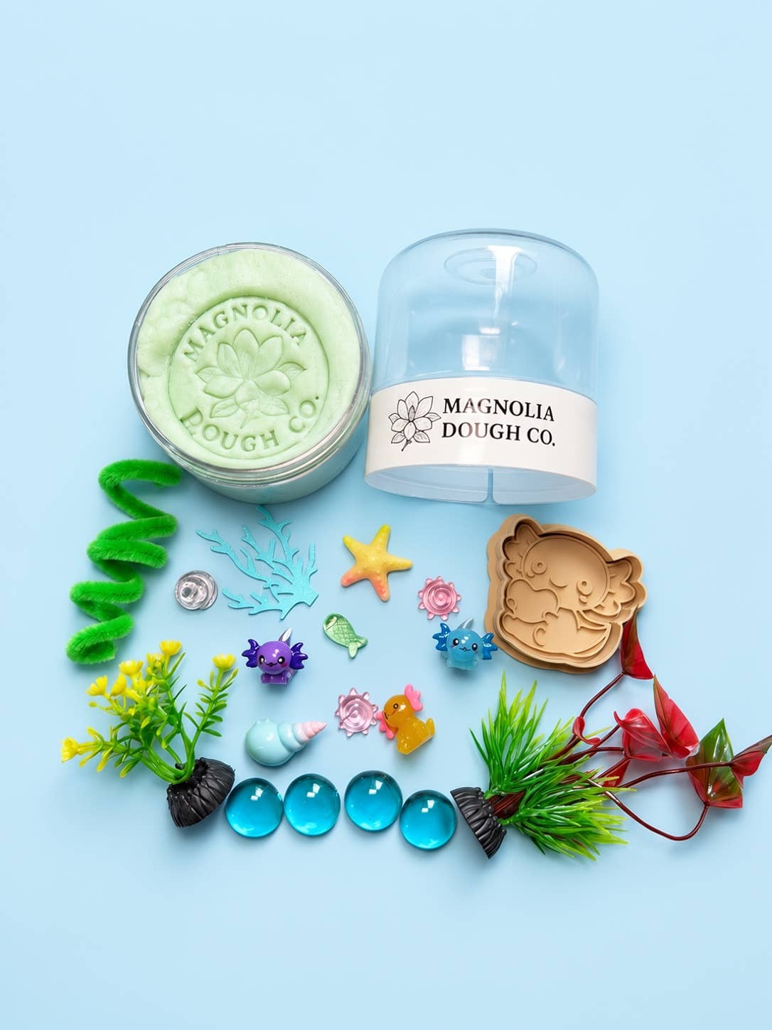 Kids Sensory Play Dough Jar - Axolotl Magnolia Dough Lil Tulips