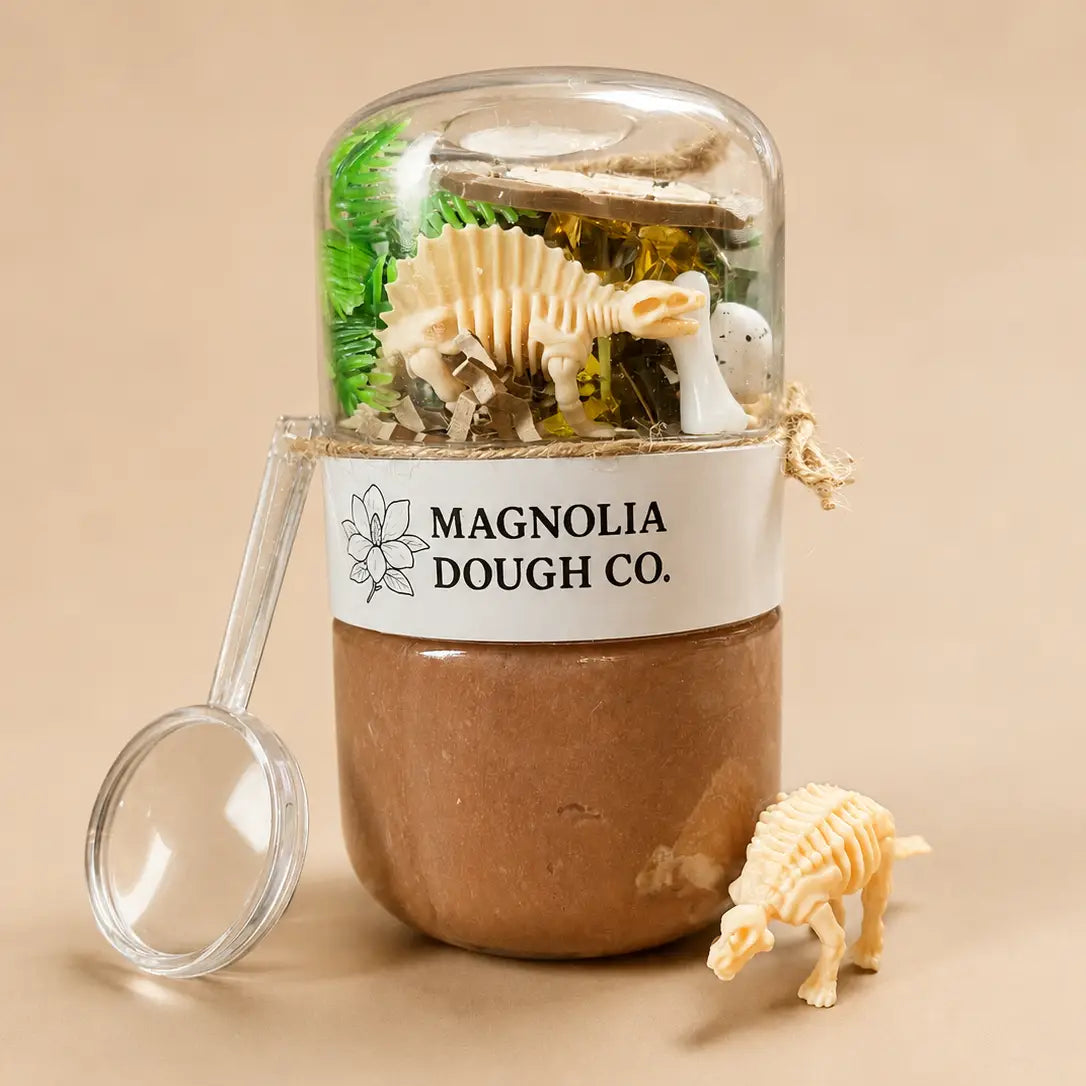 Kids Sensory Play Dough Jar - Dino Fossil Dig Magnolia Dough Lil Tulips