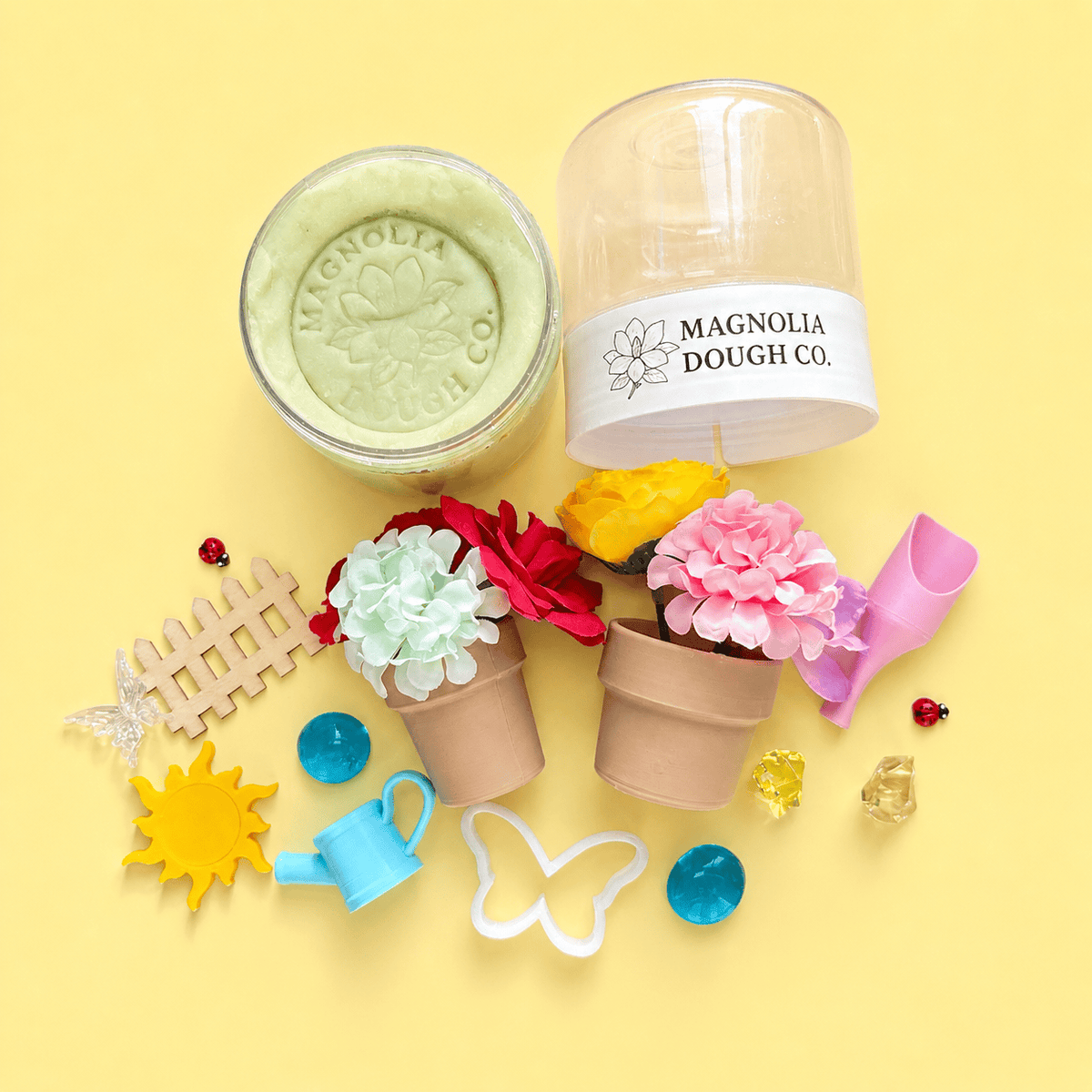 Kids Sensory Play Dough Jar - Flower Garden Magnolia Dough Lil Tulips