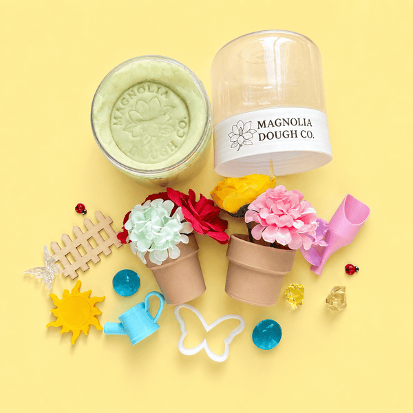 Kids Sensory Play Dough Jar - Flower Garden Magnolia Dough Lil Tulips