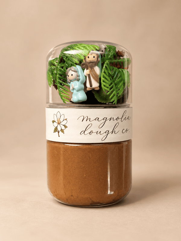 Kids Sensory Play Dough Jar - Nativity Christmas Magnolia Dough Lil Tulips