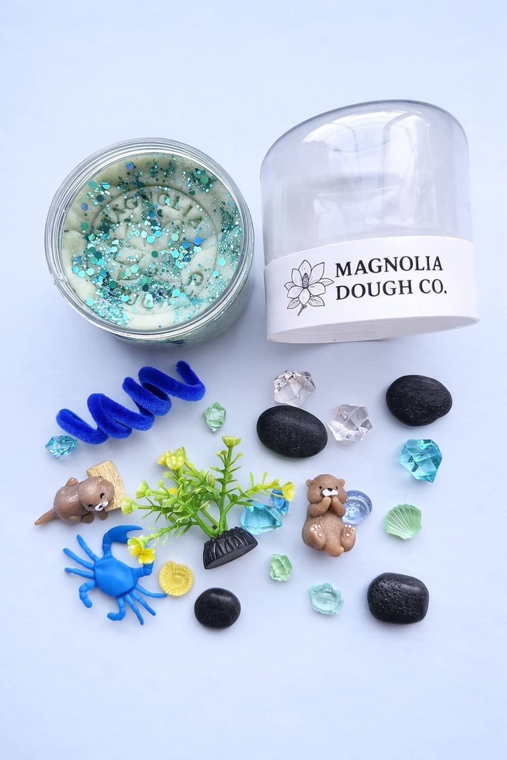 Kids Sensory Play Dough Jar - Otter Magnolia Dough Lil Tulips