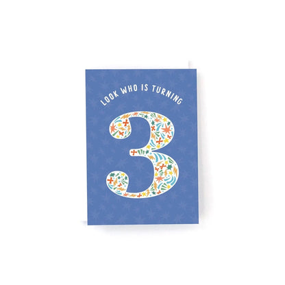 Kids Super Hero MINI Birthday Card - Choose a Number 1-5 3 Pedaller Designs Lil Tulips