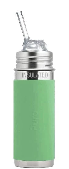 Kiki® 9oz Insulated Straw Bottle - Moss Pura Stainless Lil Tulips