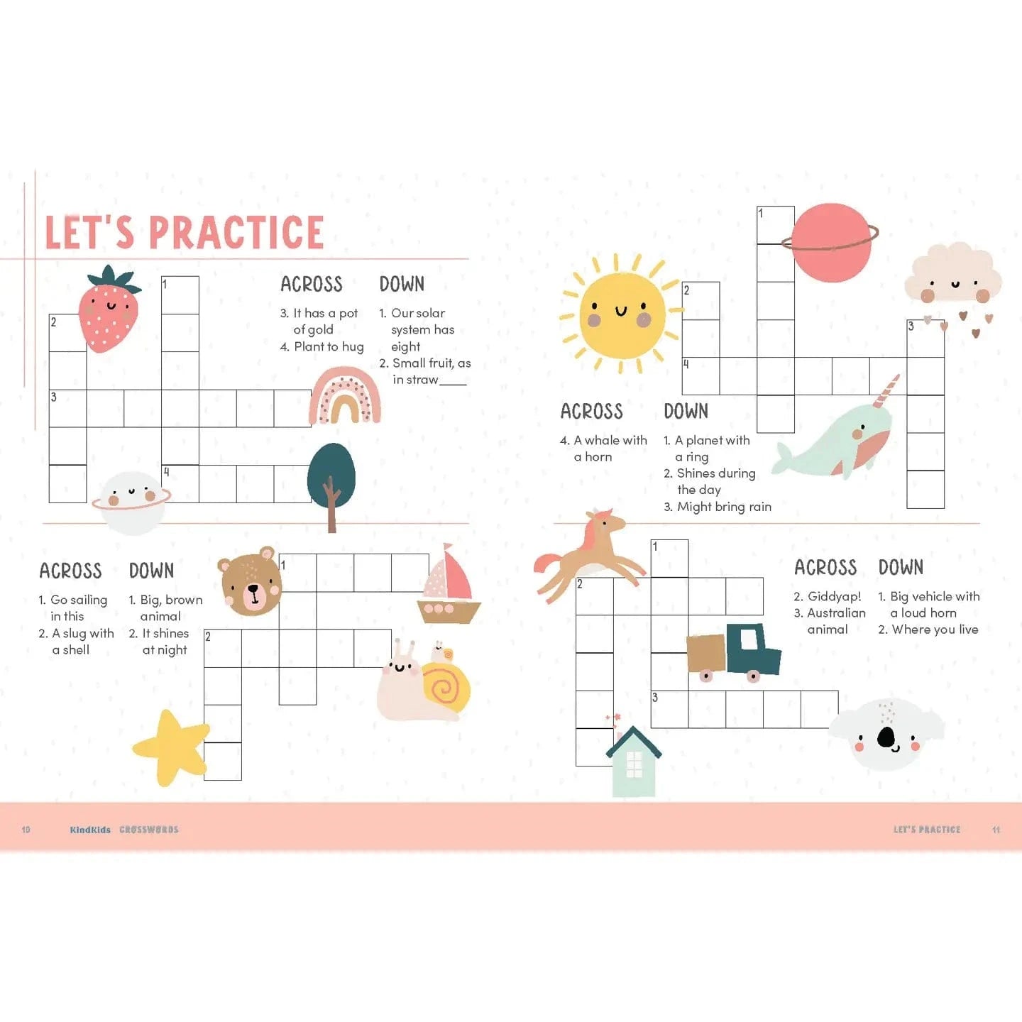 Kindkids Crosswords: Brain-Boosting Puzzles Schiffer Kids Books Lil Tulips