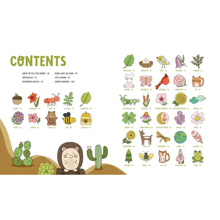 Kindkids Let's Draw Nature: 100 Simple Drawing Lessons Schiffer Kids Lil Tulips