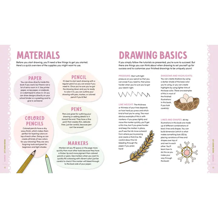 Kindkids Let's Draw Nature: 100 Simple Drawing Lessons Schiffer Kids Lil Tulips