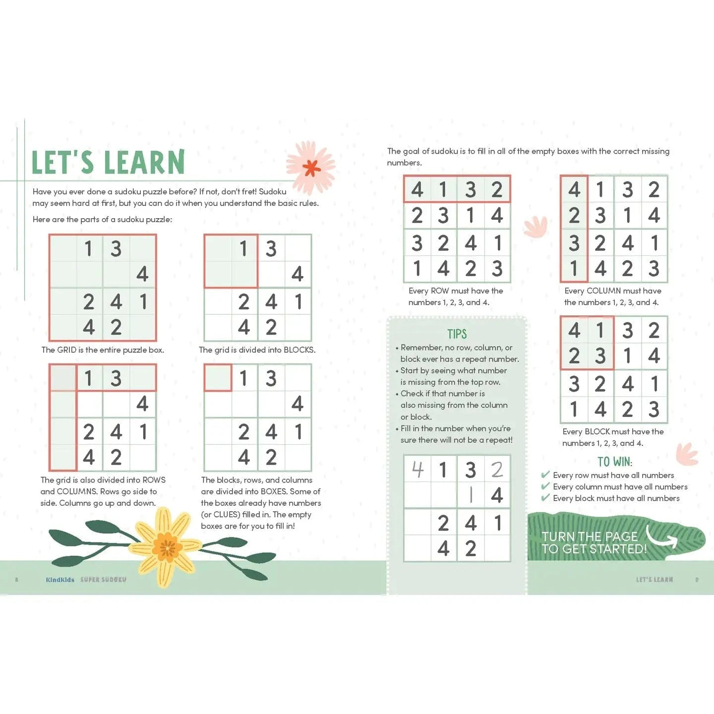 Kindkids Super Sudoku:Brain-Boosting Puzzles Schiffer Kids Books Lil Tulips
