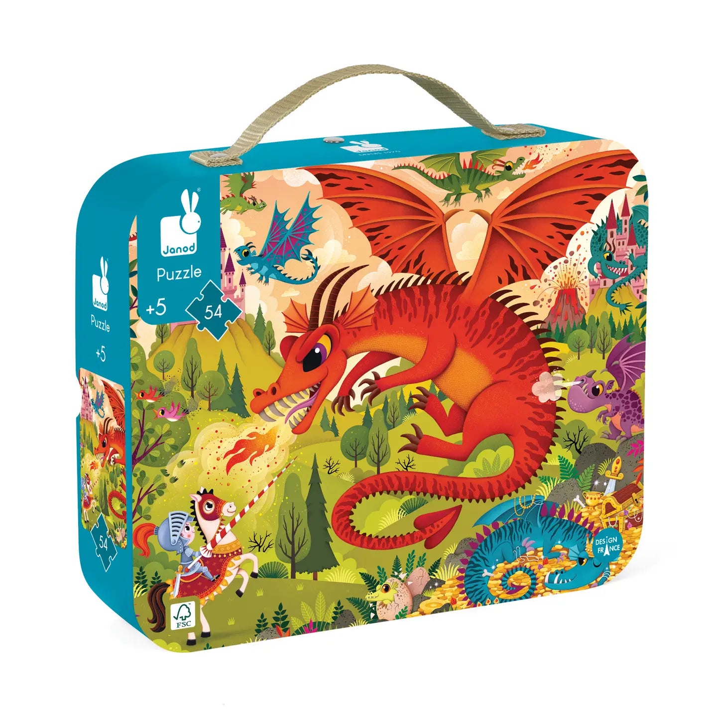 Kingdom of Dragons Suitcase Puzzle - 54 Pieces Janod Lil Tulips