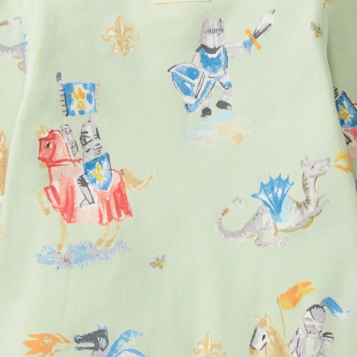 Knight & Dragons Organic Cotton Sleep & Play Footed Burt's Bees Baby Lil Tulips