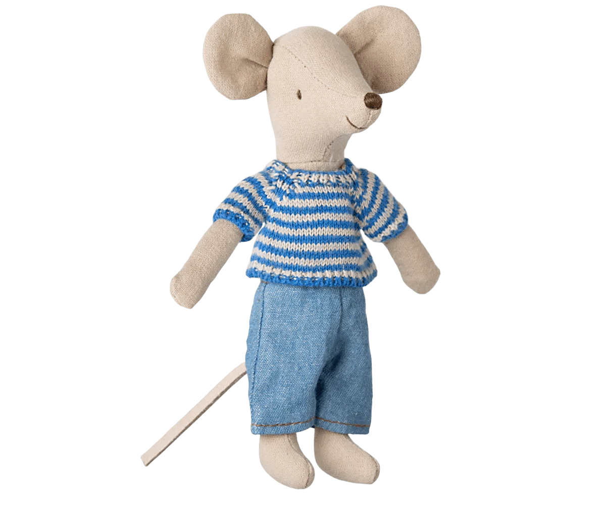 Knitted sweater and pants for Big brother mouse Maileg Lil Tulips