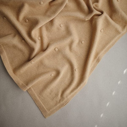 Knitted Textured Dots Baby Blanket (Mustard Melange) Mushie Lil Tulips