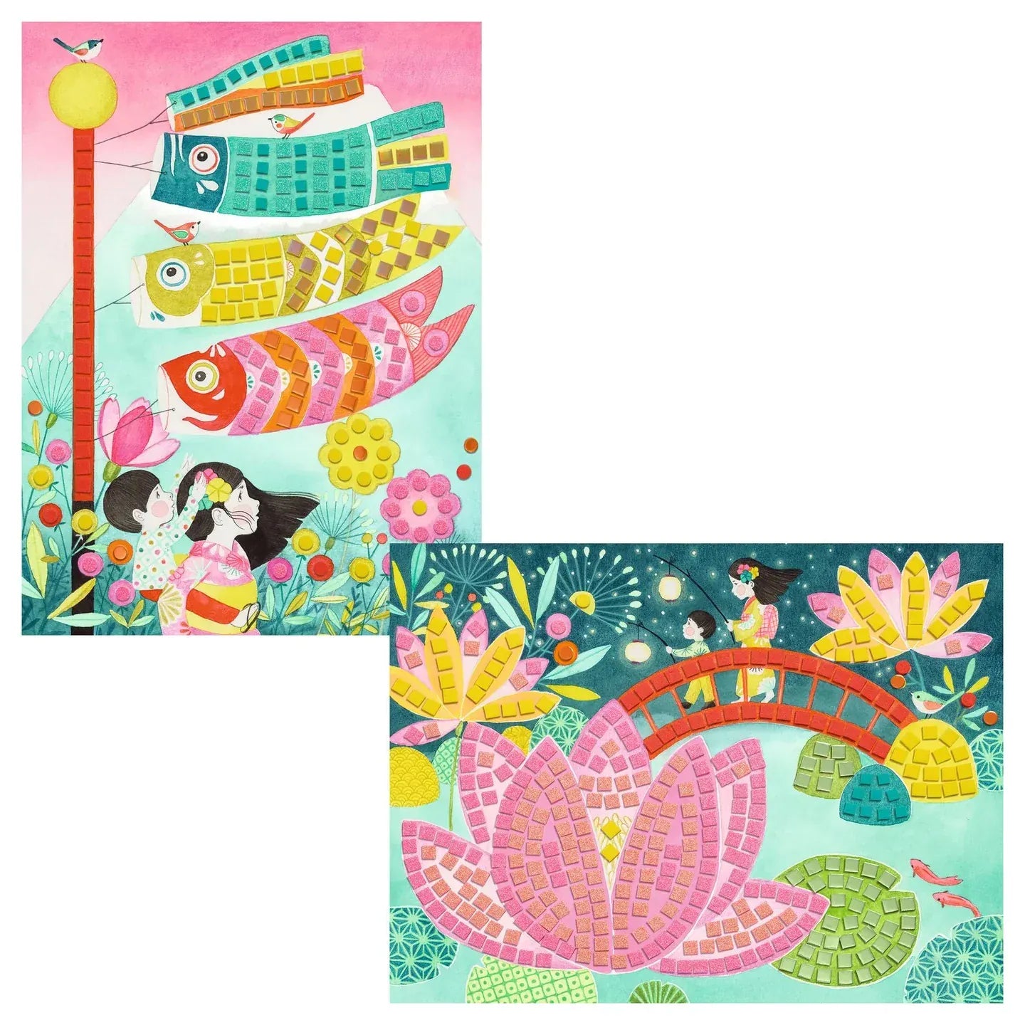 Kyoto Sticker Mosaic Craft Kit Djeco Lil Tulips
