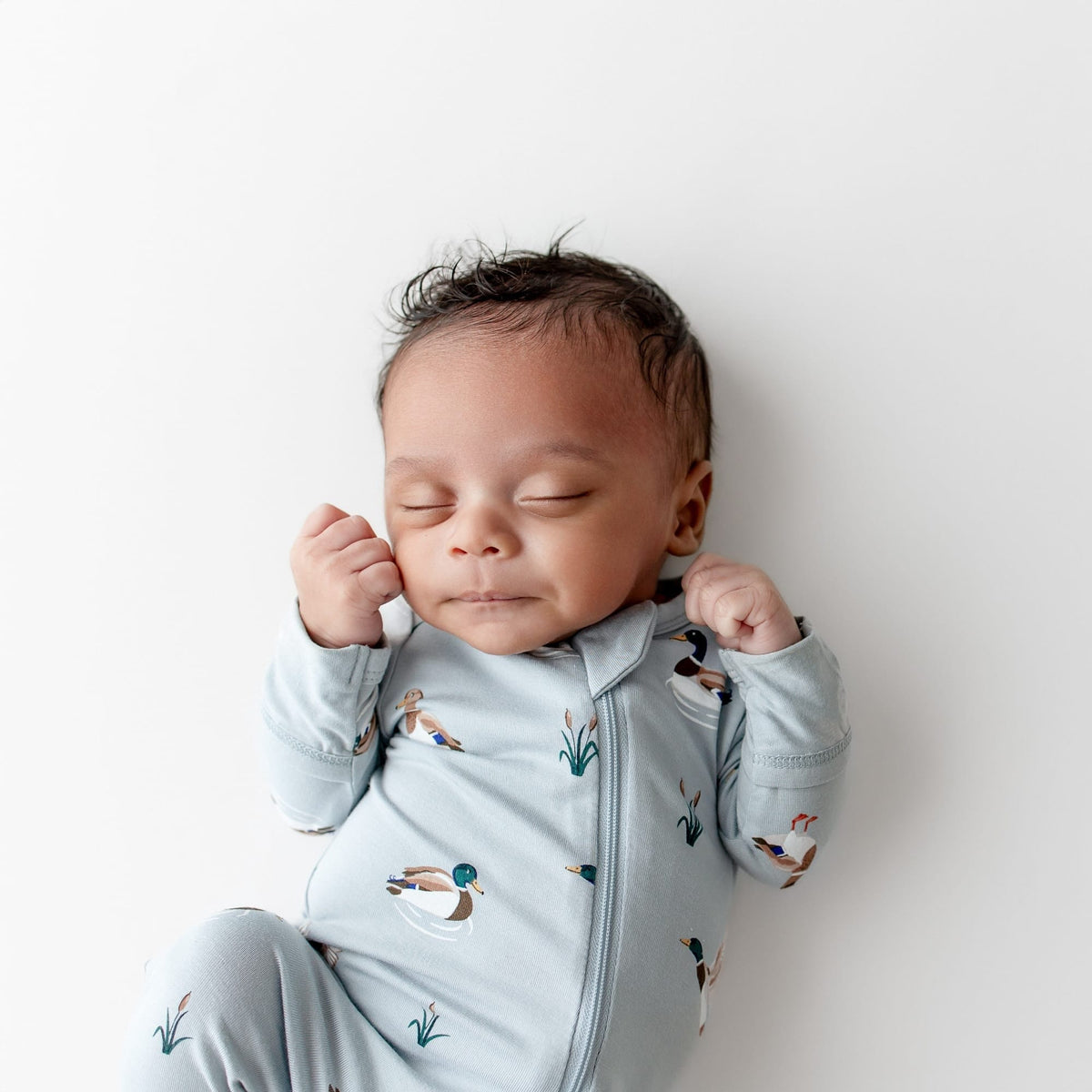 Kyte Baby Zippered Footie in Mallard Duck bamboo rayon baby pajamas