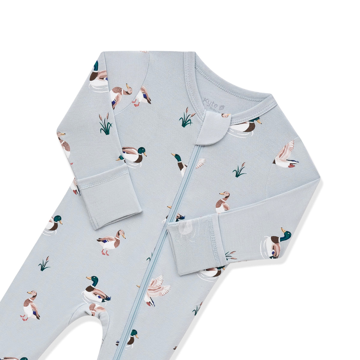 Kyte Baby Zippered Footie in Mallard Duck bamboo rayon baby pajamas