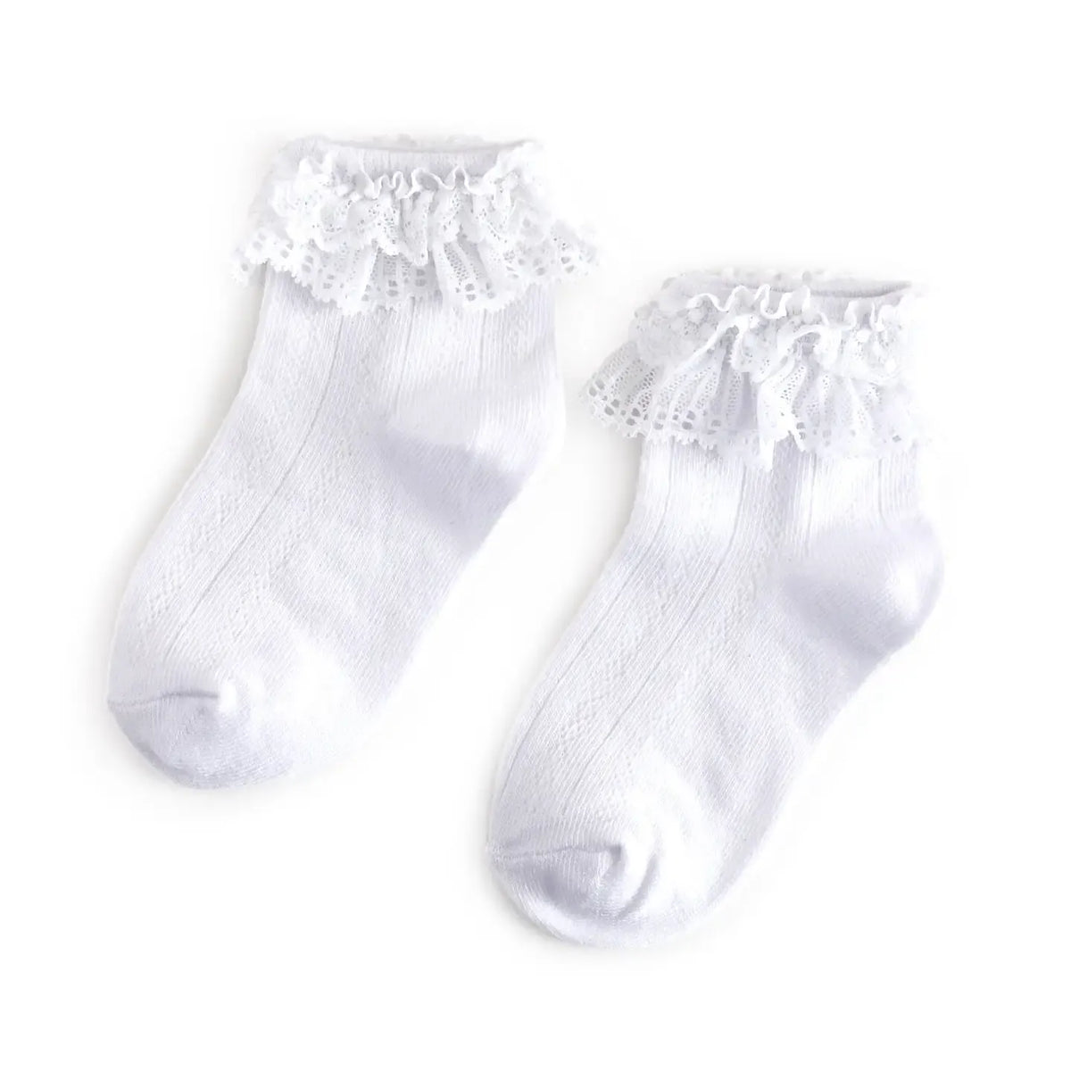 Lace Bobby Socks - White Little Stocking Company Lil Tulips