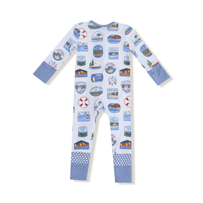 Lake Stickers - 2 Way Zipper Romper Angel Dear Lil Tulips