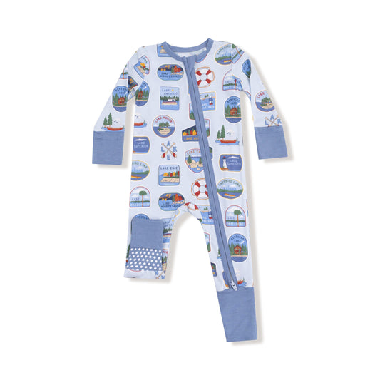 Lake Stickers - 2 Way Zipper Romper Angel Dear Lil Tulips
