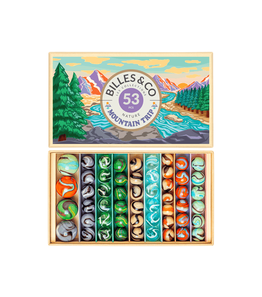 Large Box Mountain Trip Glass Marbles Billes & Co Lil Tulips
