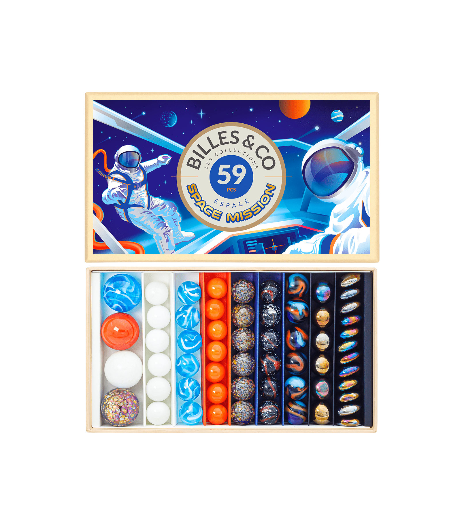 Large Box - Space Mission Marbles Billes & Co Lil Tulips