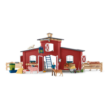 Large Red Barn Farm Figurine Toys Play Set Schleich Lil Tulips
