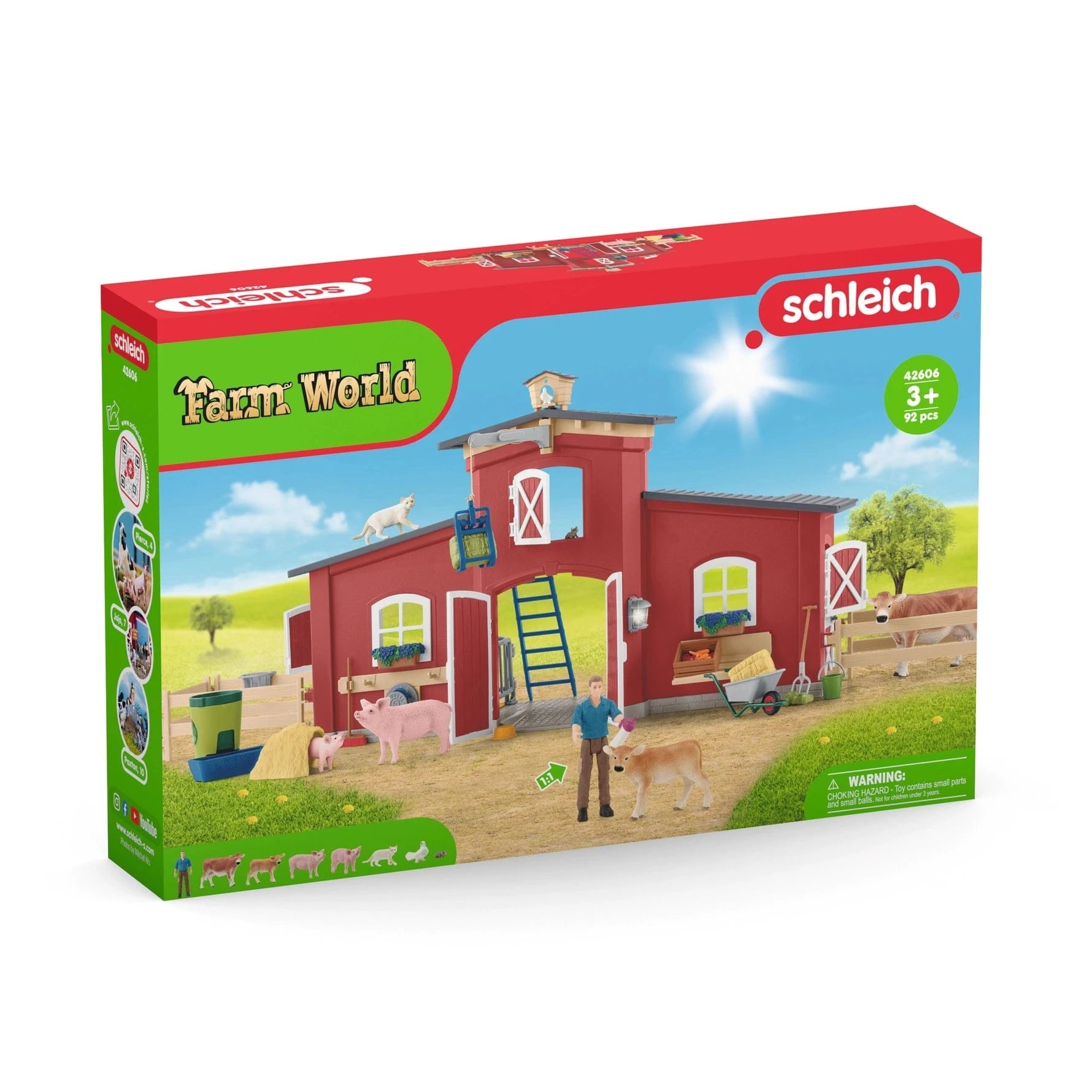 Large Red Barn Farm Figurine Toys Play Set Schleich Lil Tulips