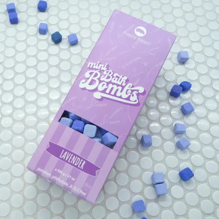 Lavender Mini Bubble Bombs- Box Happy Hippo Bath Lil Tulips