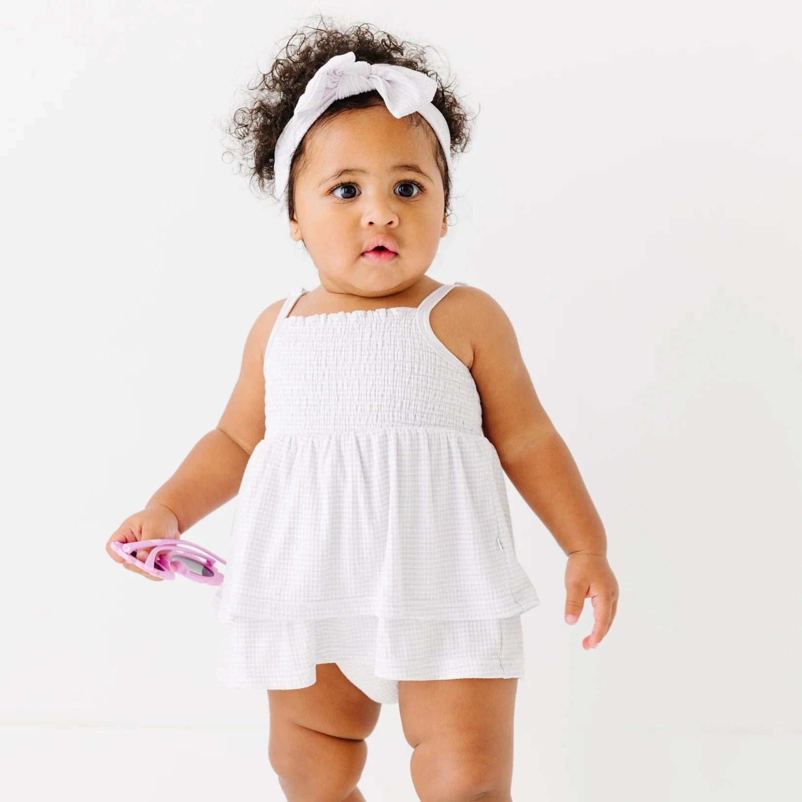 Lavender Small Stripe Ribbed Ruffle Romper Brave Little Ones Lil Tulips