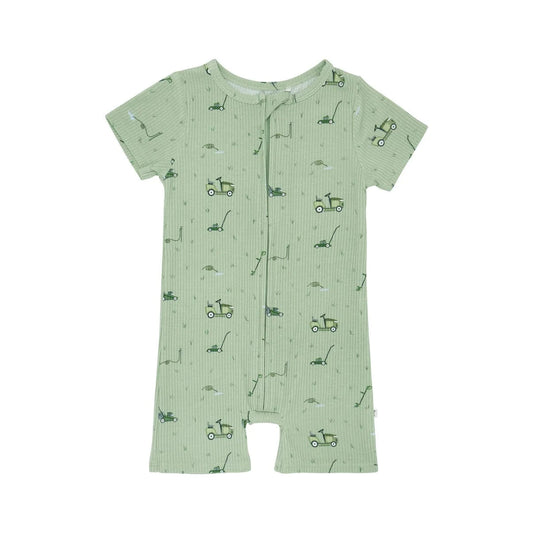 Lawn Mowers Small Ribbed Summer Zip Romper Brave Little Ones Lil Tulips
