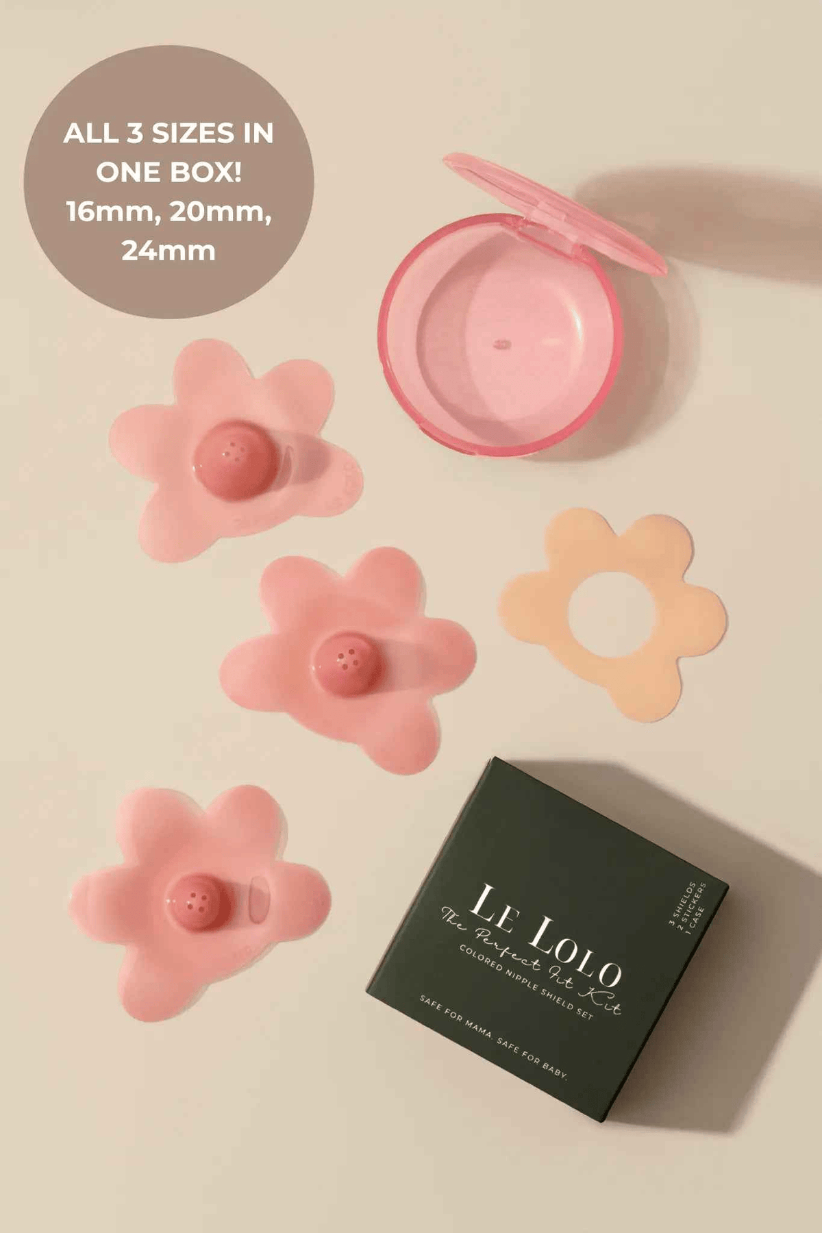 Le Lolo Perfect Fit Kit Nipple Shield Set – Blush Le Lolo Lil Tulips