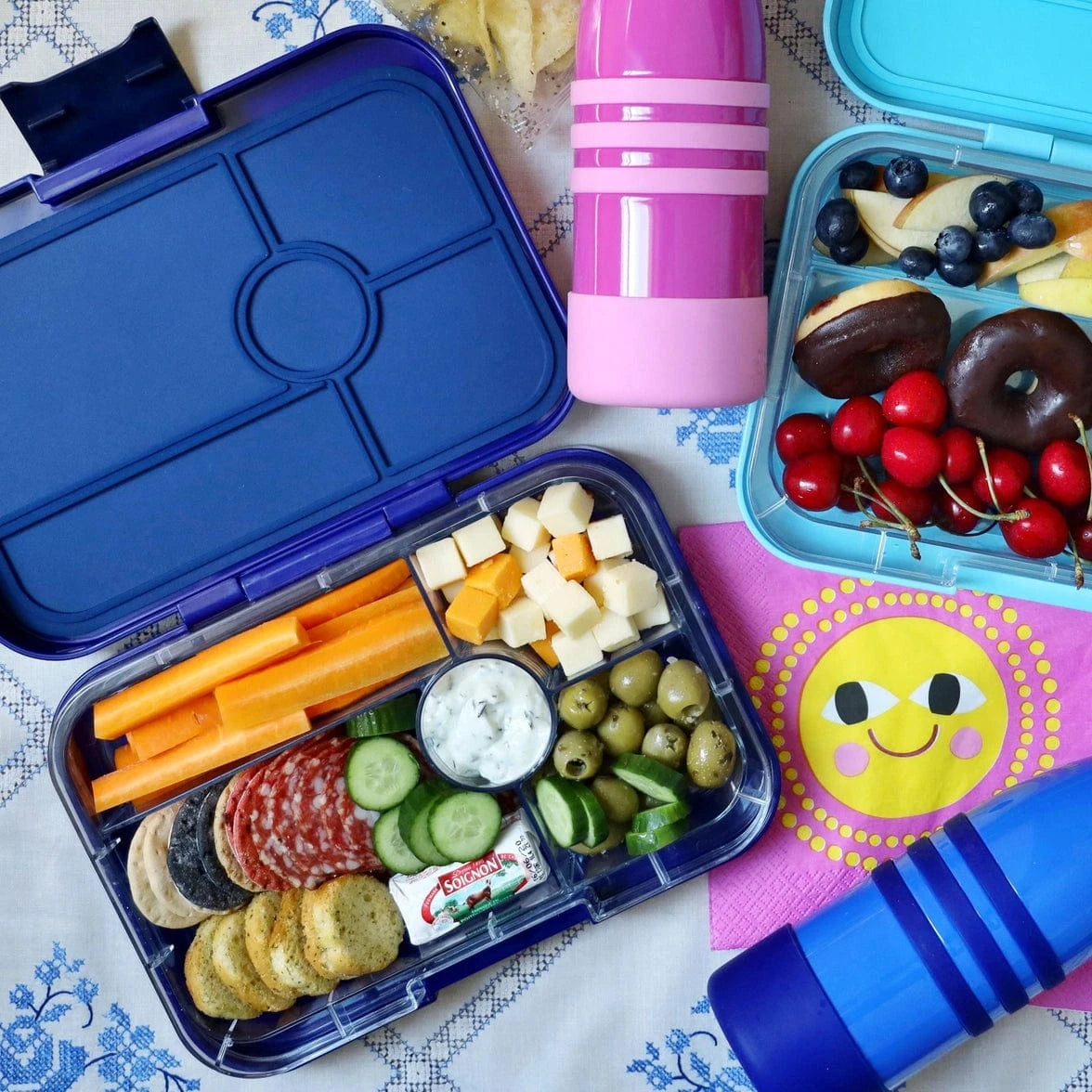 Leakproof Yumbox Tapas Bento Lunch Box - Monte Carlo Blue Yumbox Lil Tulips