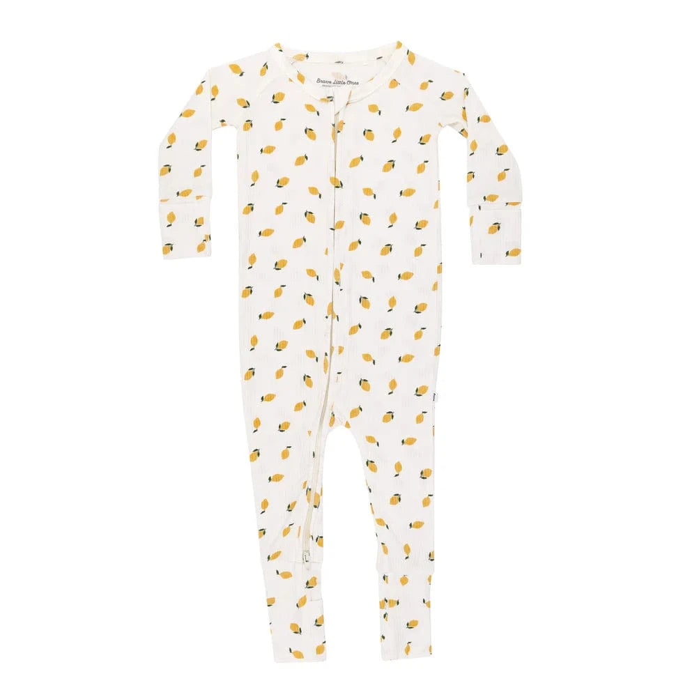 Lemons Small Ribbed Zip Romper Brave Little Ones Lil Tulips