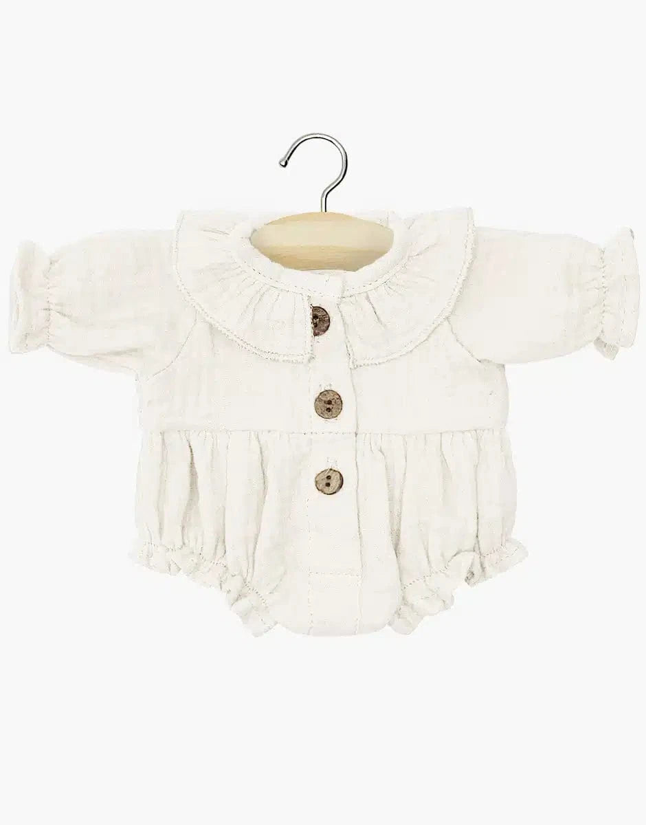 Léonore romper in ecru cotton gauze Minikane Dolls Lil Tulips