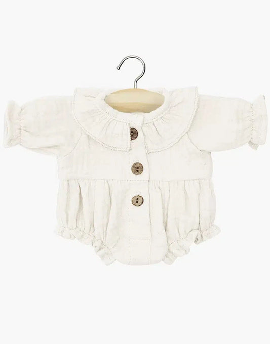 Léonore romper in ecru cotton gauze Minikane Dolls Lil Tulips