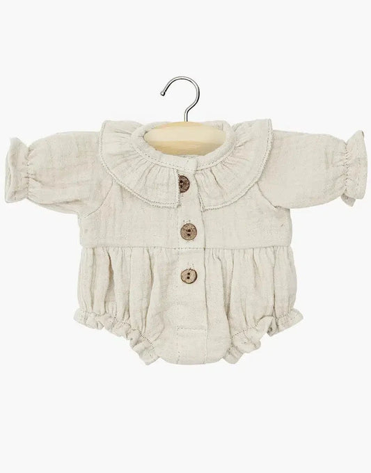 Léonore romper in light beige cotton gauze Minikane Dolls Lil Tulips