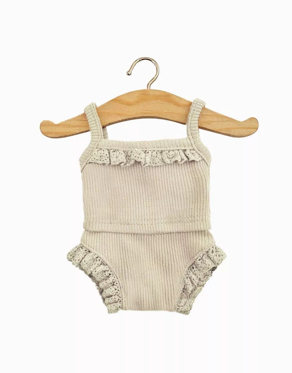 Les P'tits Basiques – Girls' Underwear in Ribbed Linen Knit Doll Clothing Minikane Lil Tulips