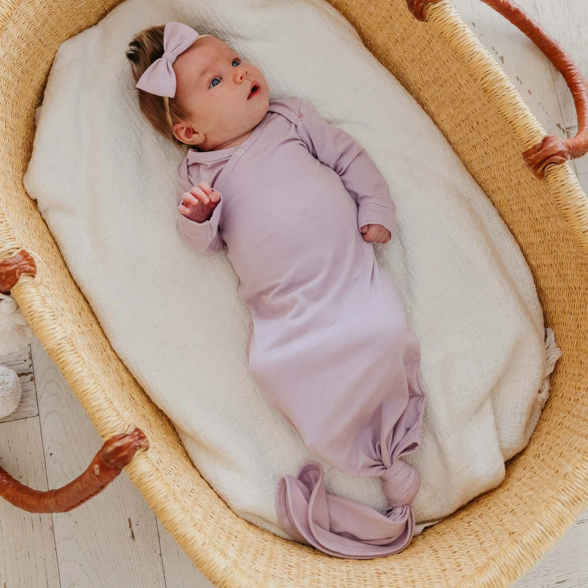 Lilly Newborn Knotted Gown Copper Pearl Lil Tulips