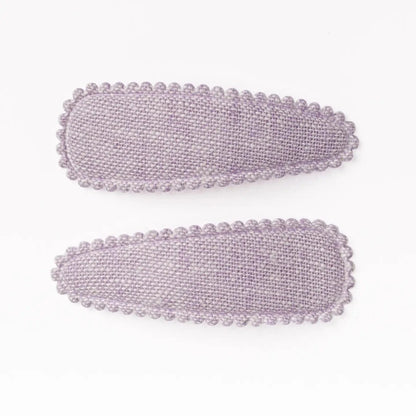 Linen Fabric Hair Clips - Lavender Purple Frankie & Claude buble Lil Tulips