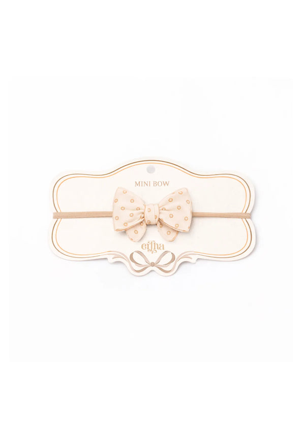 Little Bow Headband - Neutral Dots Mrs. Ertha Lil Tulips