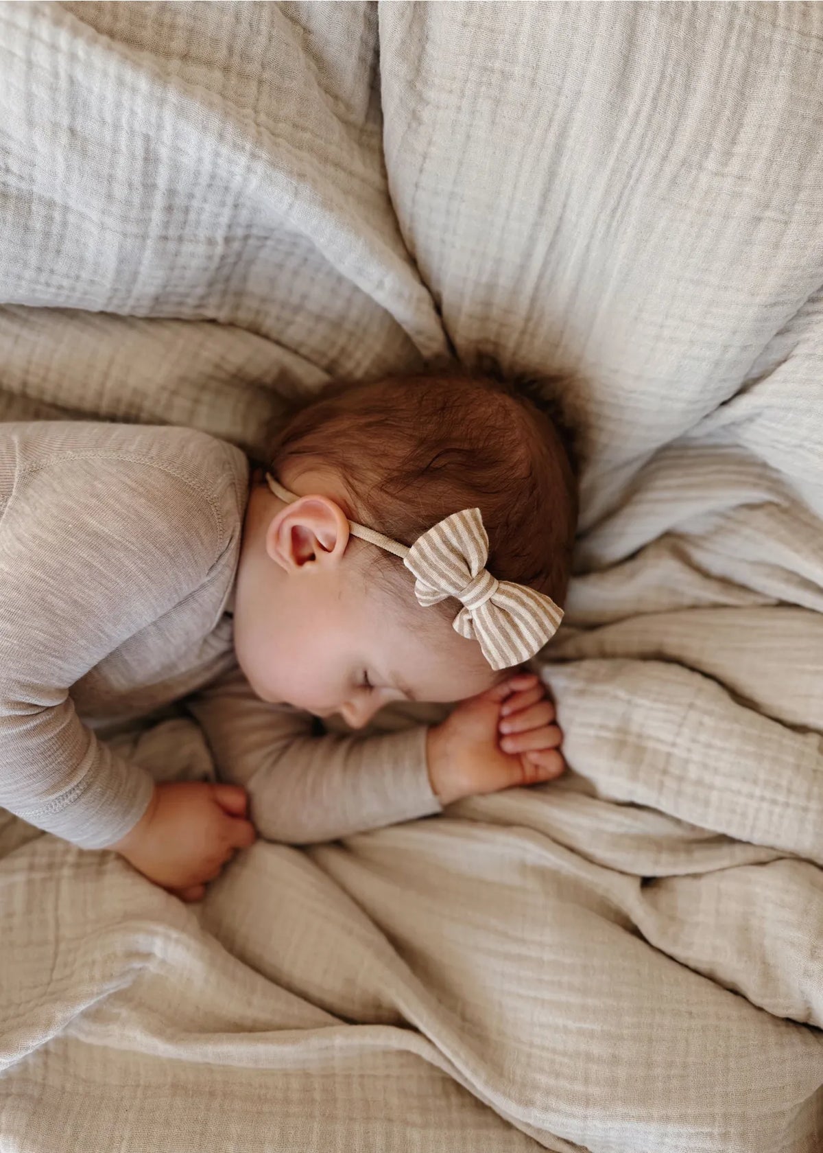 Little Bow Headband - Toffee Lines Mrs. Ertha Lil Tulips