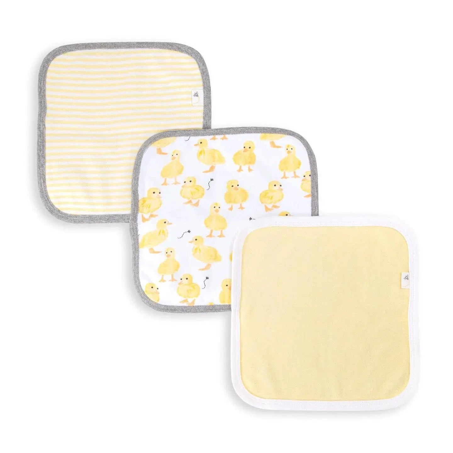 Little Ducks Organic Cotton Washcloths 3 Pack Burt's Bees Baby Lil Tulips