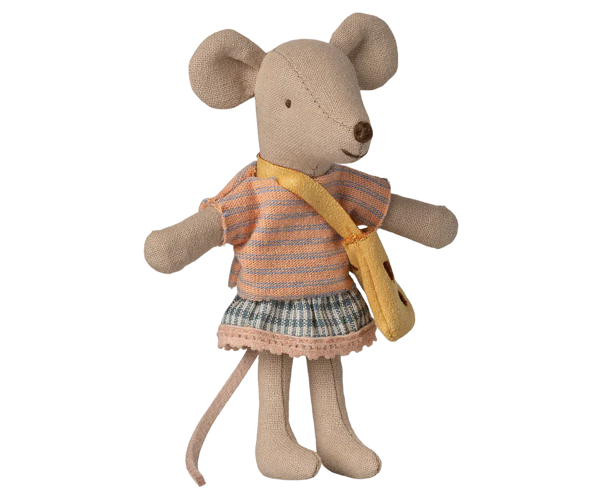 Little sister mouse with bag Maileg Lil Tulips