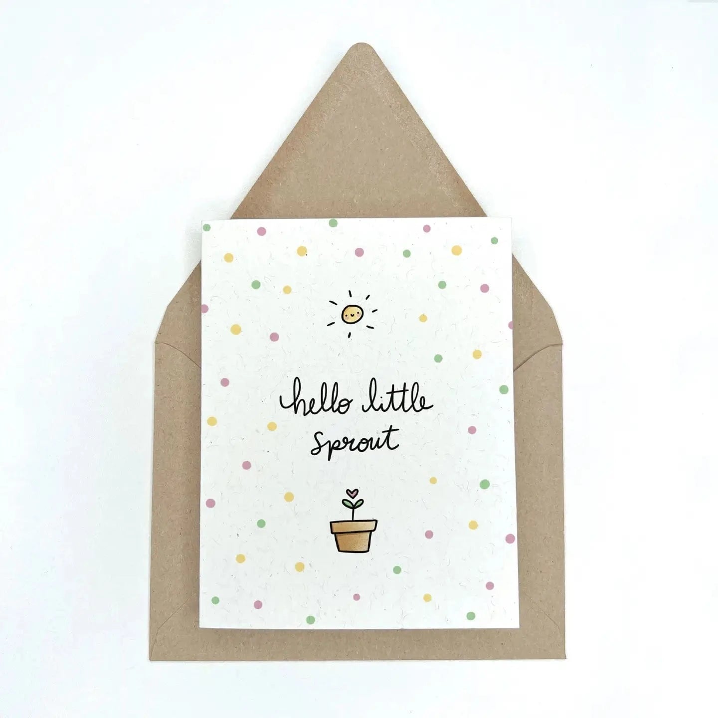 Little Sprout Baby Shower Card - New Baby Card Lemon Doodle Lil Tulips